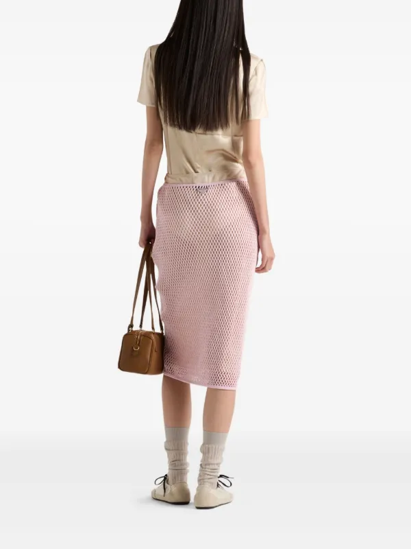 Prada コットン メッシュ スカート Cotton mesh skirt 関税込 Prada Sport Grey Mesh Skirt – Treasures of NYC