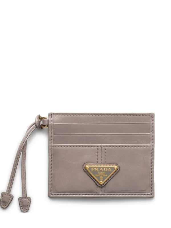 Prada Leather Card Holder Grey FARFETCH PH