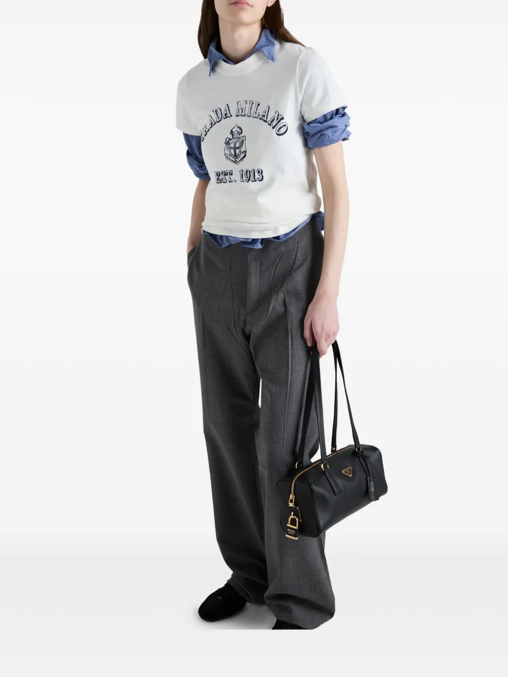 Prada T-shirt met print Wit