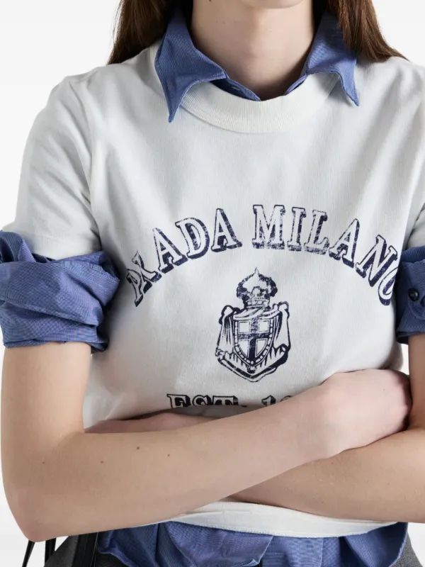 Prada Printed T-shirt | White | FARFETCH