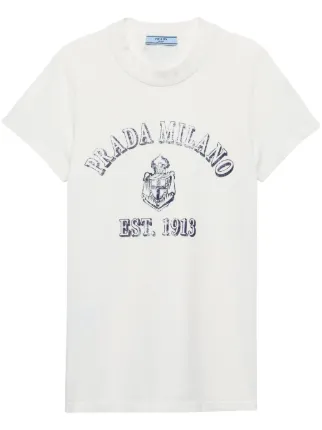 Prada プリント Tシャツ | ホワイト | FARFETCH JP
