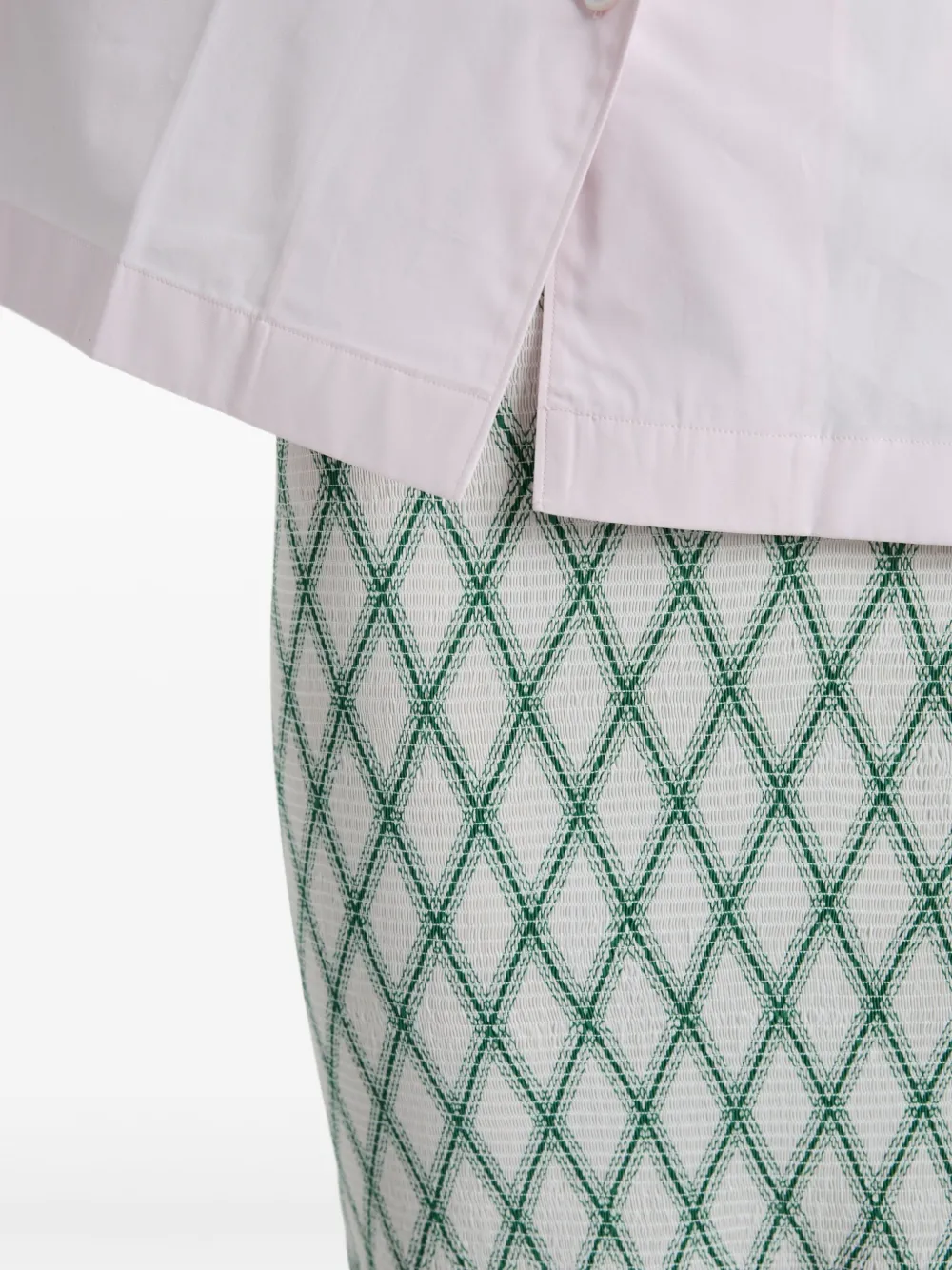 Prada Katoenen midi-rok met patroon Groen