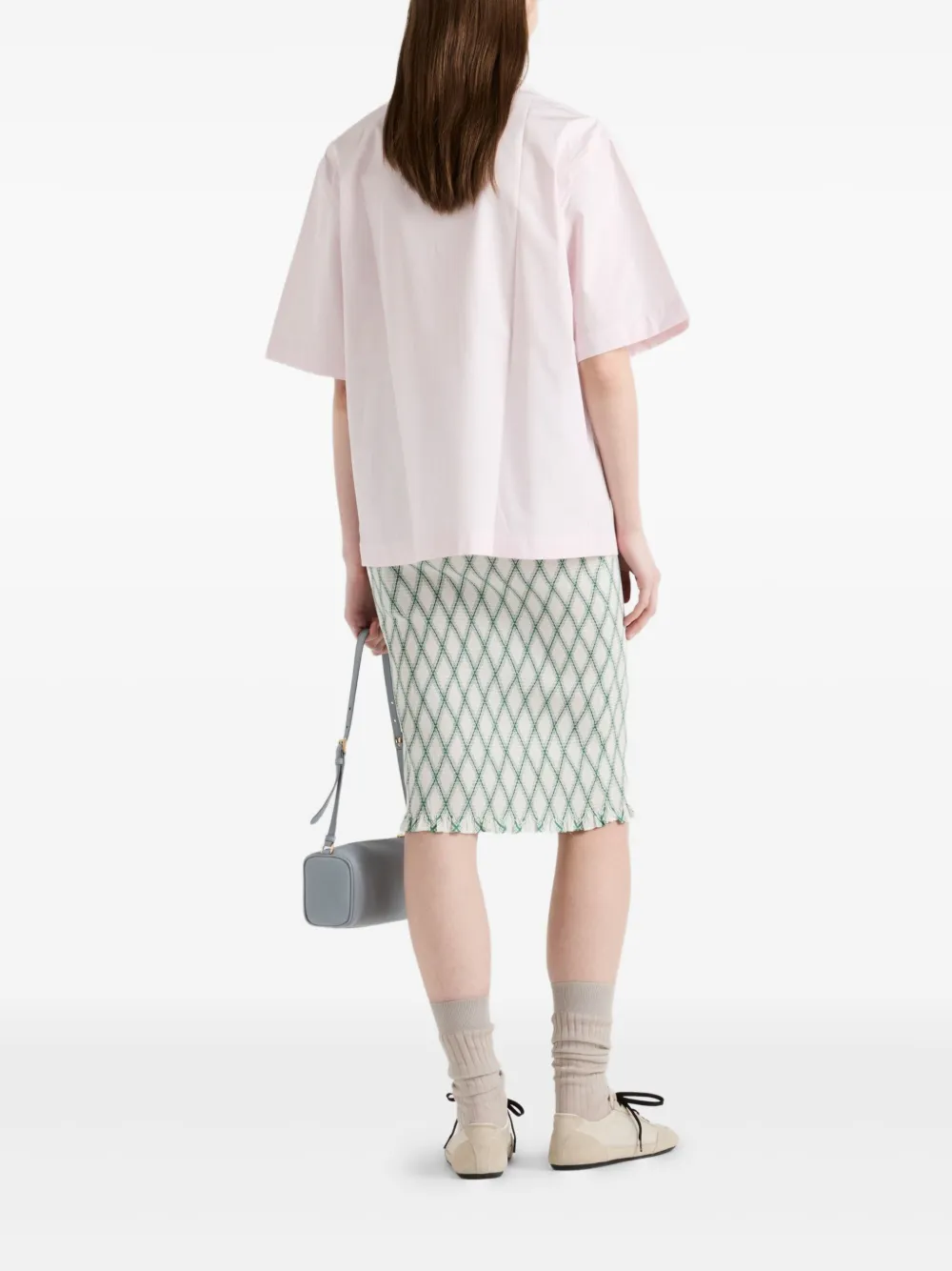Prada Katoenen midi-rok met patroon Groen