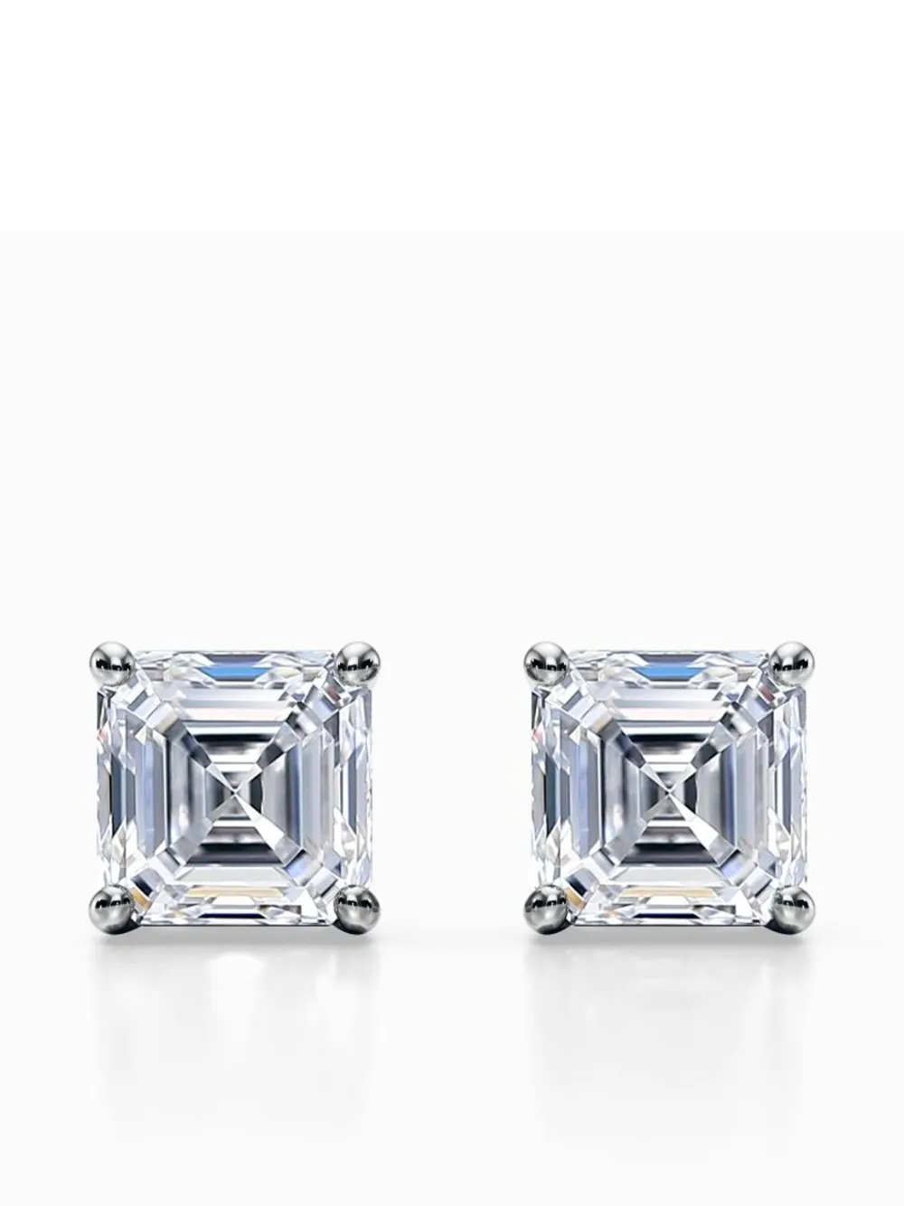 Luxsly 14kt White Gold Diamond Stud Earrings In White