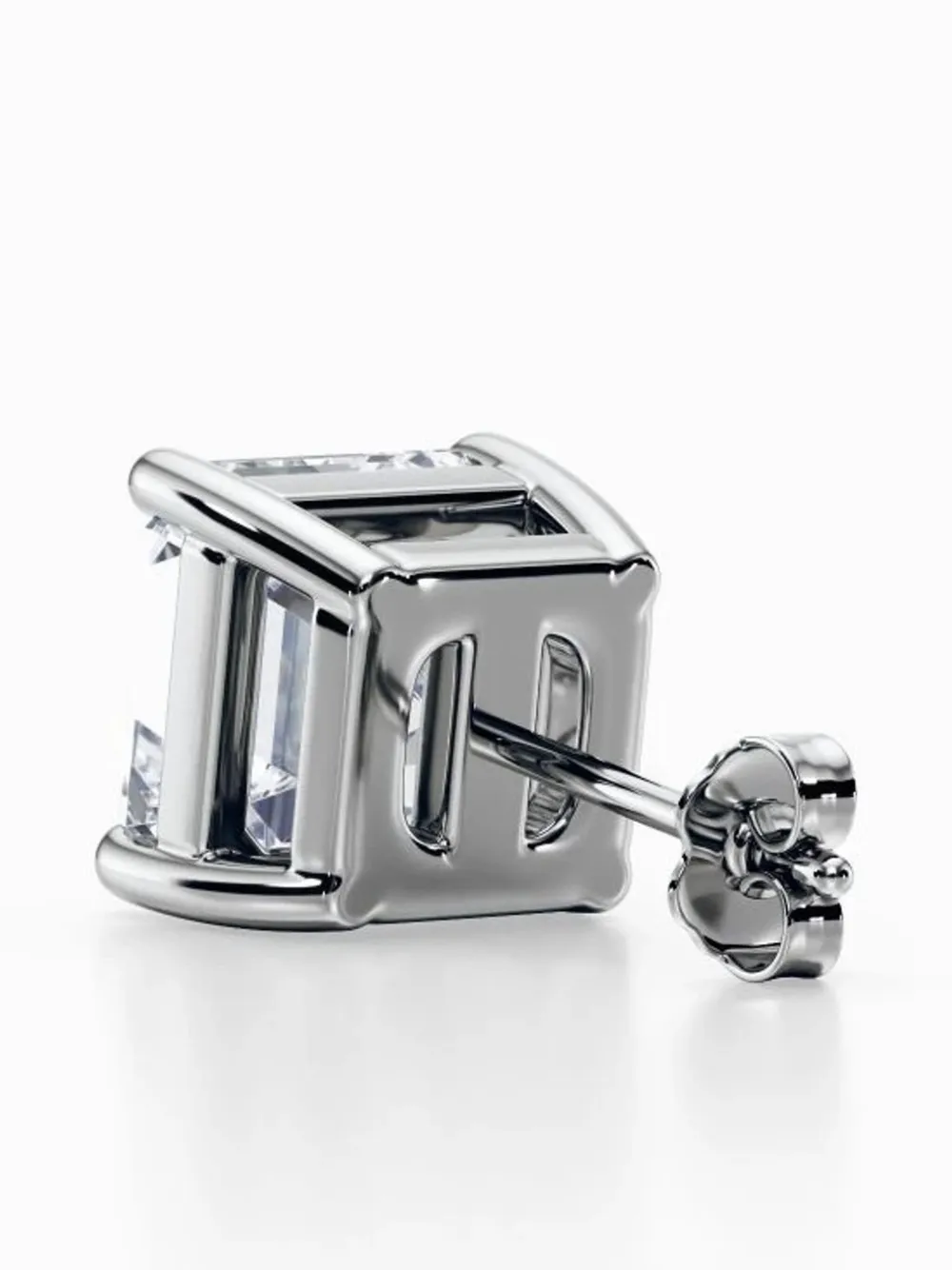 Luxsly 14kt White Gold Diamond Stud Earrings In White