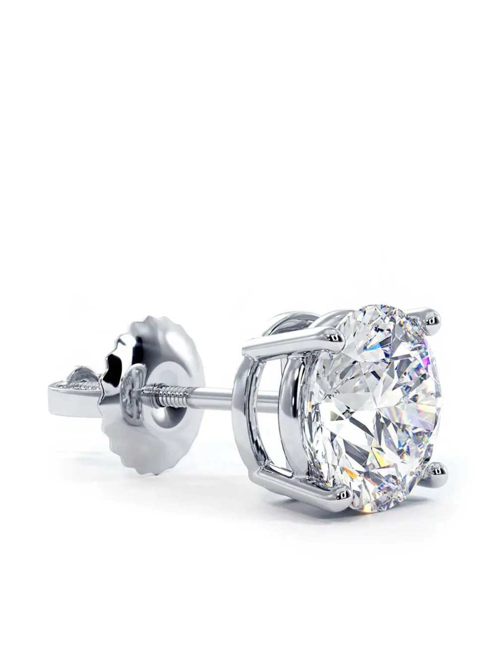 Luxsly 14kt White Gold Diamond Stud Earrings In White