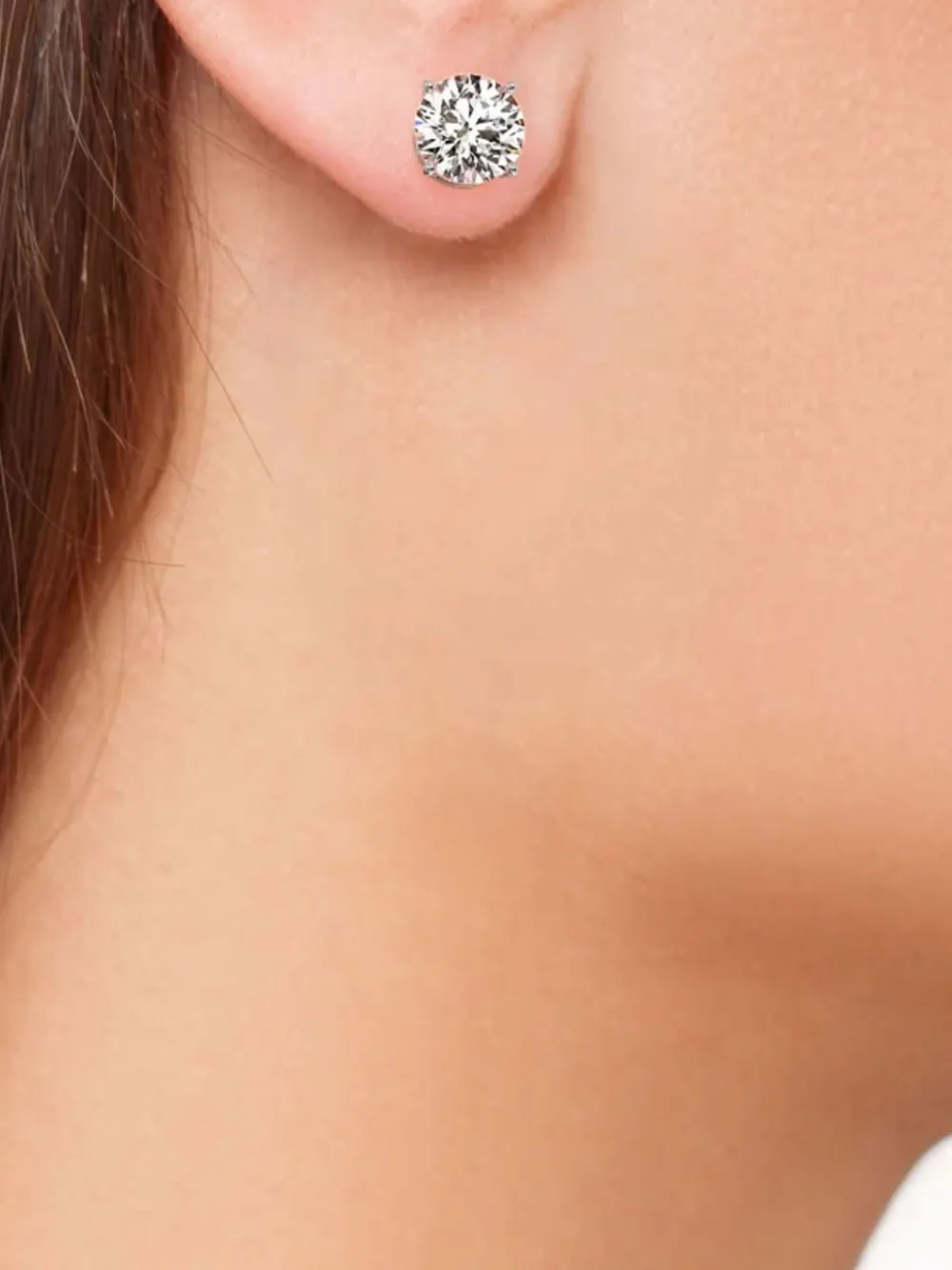 Tilla 14kt white gold diamond stud earrings | Fine Jewelry | Image 2