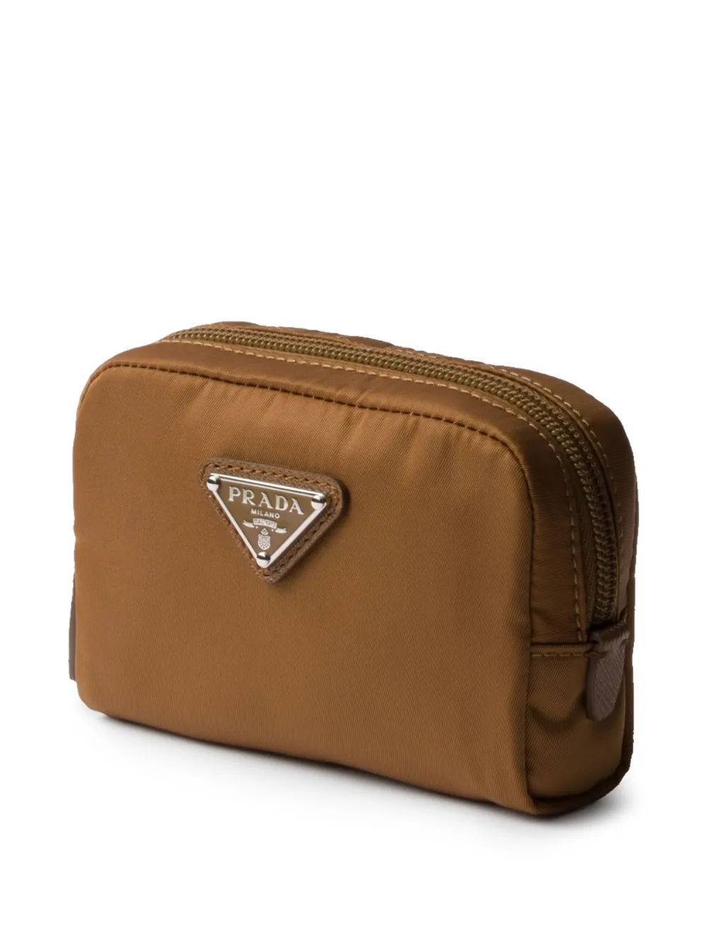 Prada Mini Zip Saffiano Leather Crossbody Bag In Brown