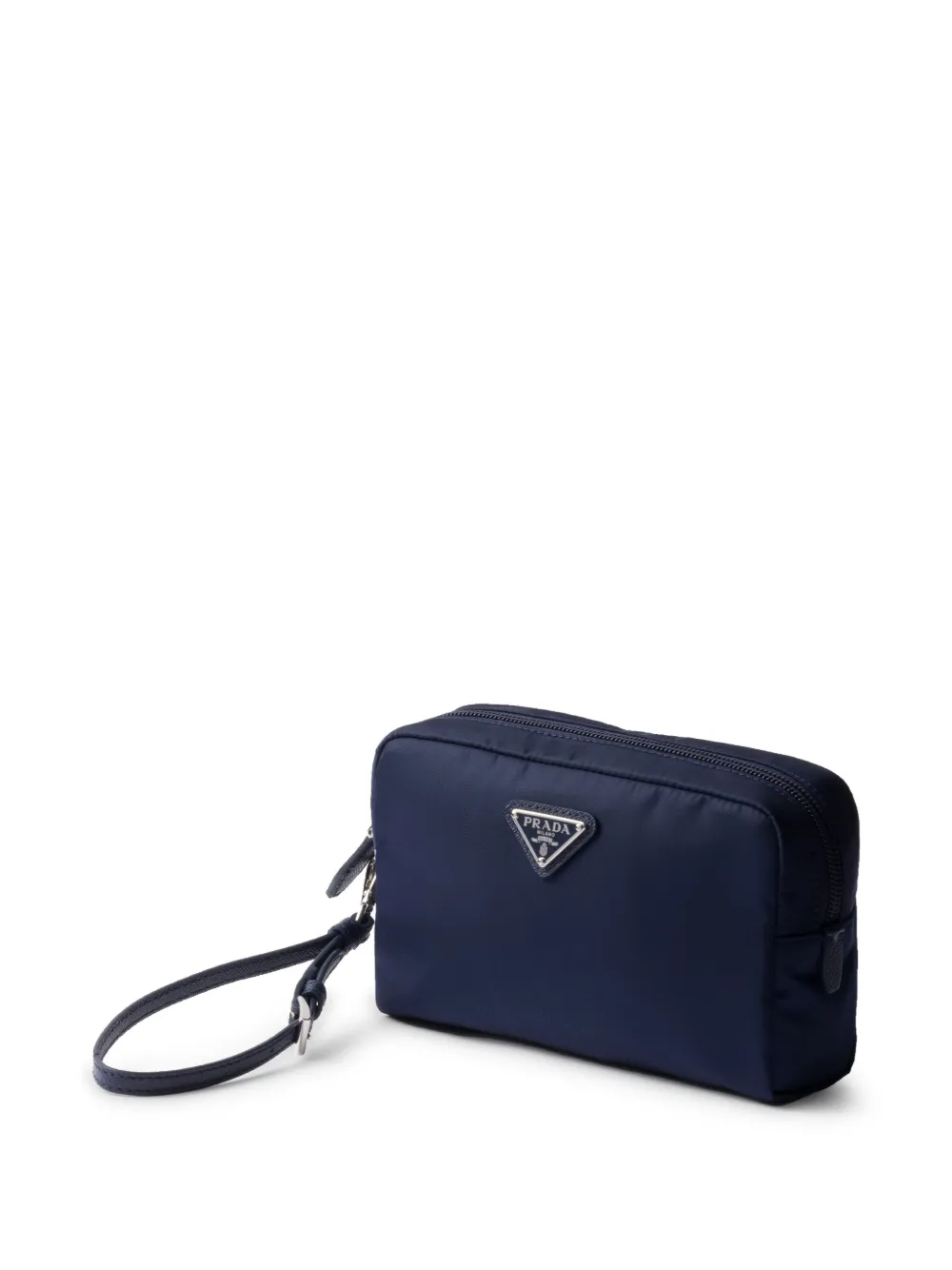 Prada Make-up tas met logoplakkaat Blauw