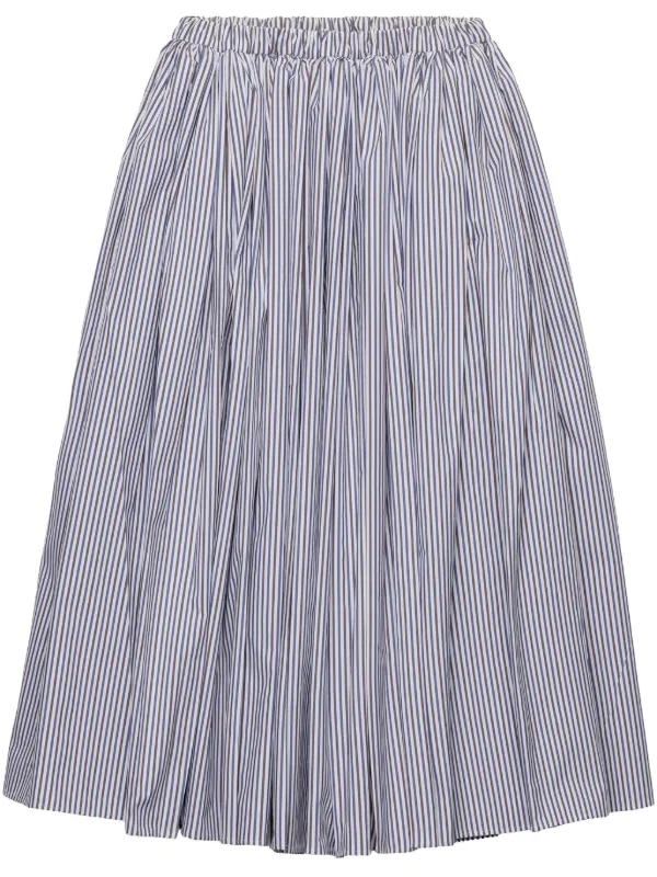 Prada スカート Striped poplin skirt 関税込 Prada Striped poplin skirt | REVERSIBLE