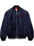 Prada logo patch bomber jacket - Blue