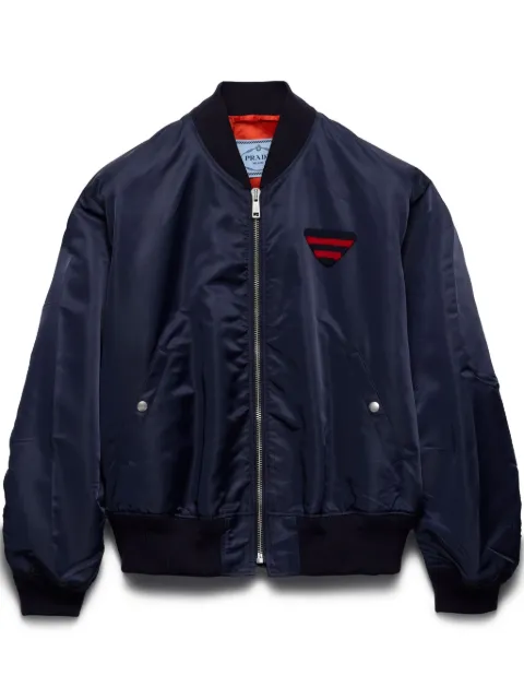 Prada logo patch bomber jacket