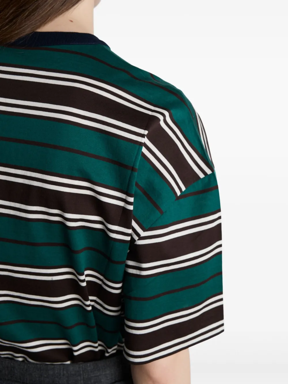 Prada Gestreept T-shirt Bruin
