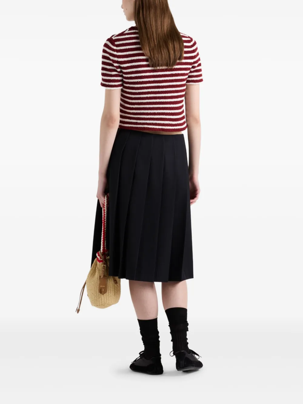 Prada Katoenen bouclé polotop Rood