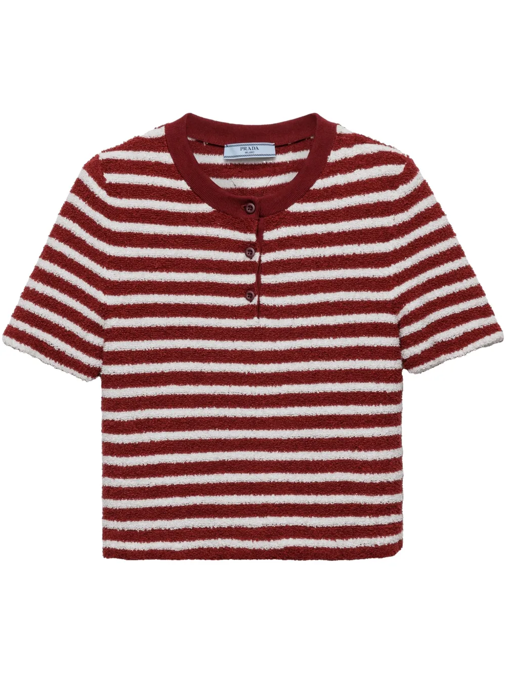 Prada playera tipo polo de bouclé | rojo | Image 1