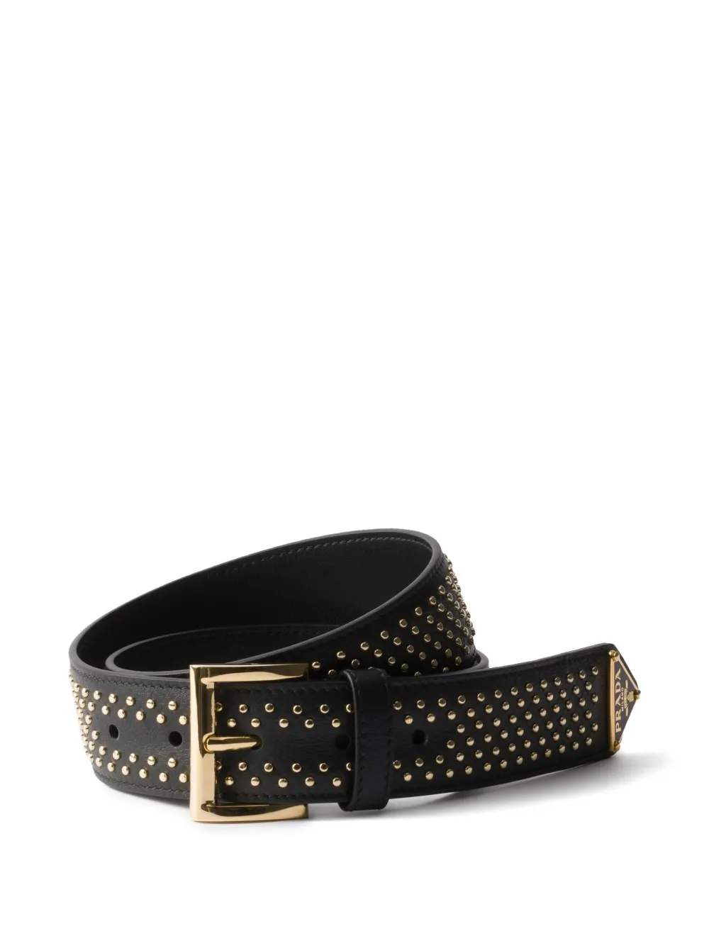 Prada - stud embellishment leather belt - women