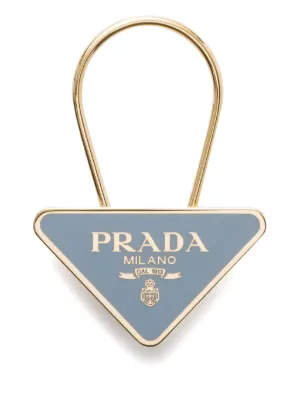 Prada triangle-logo Keyring | Gold | FARFETCH Prada triangle-logo Keyring | Gold | FARFETCH
