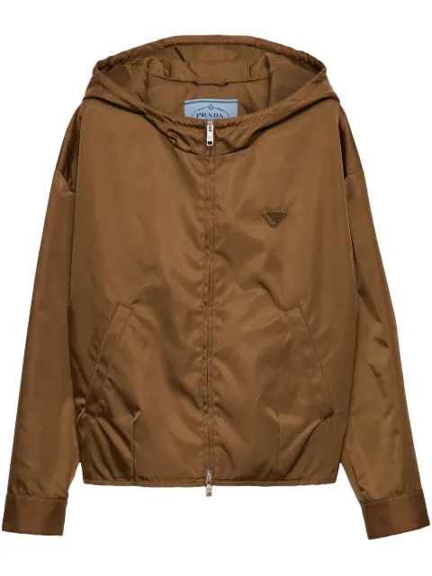 Prada logo patch hooded jacket