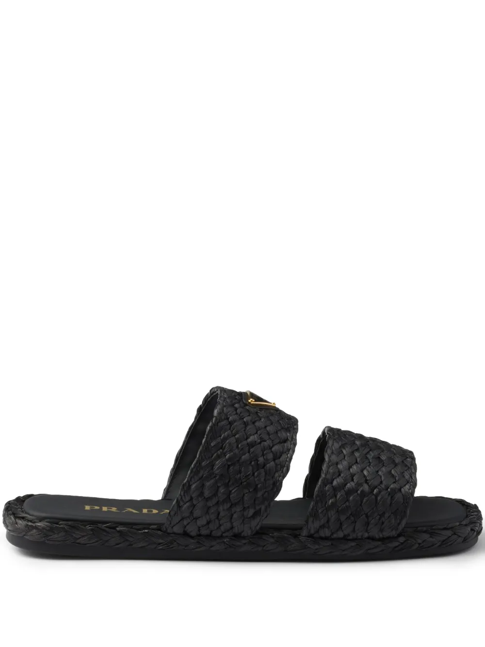 Prada raffia slides Black