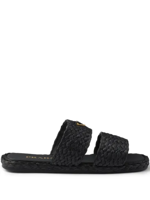 Prada raffia slides