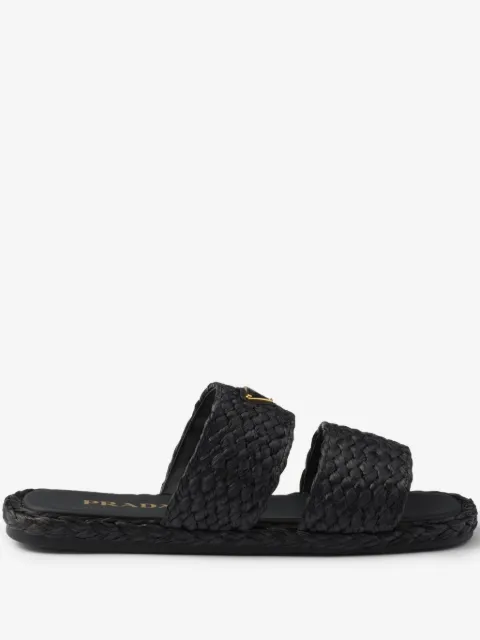Prada raffia slides