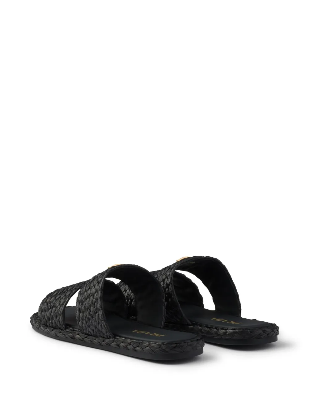 Prada raffia slides Black