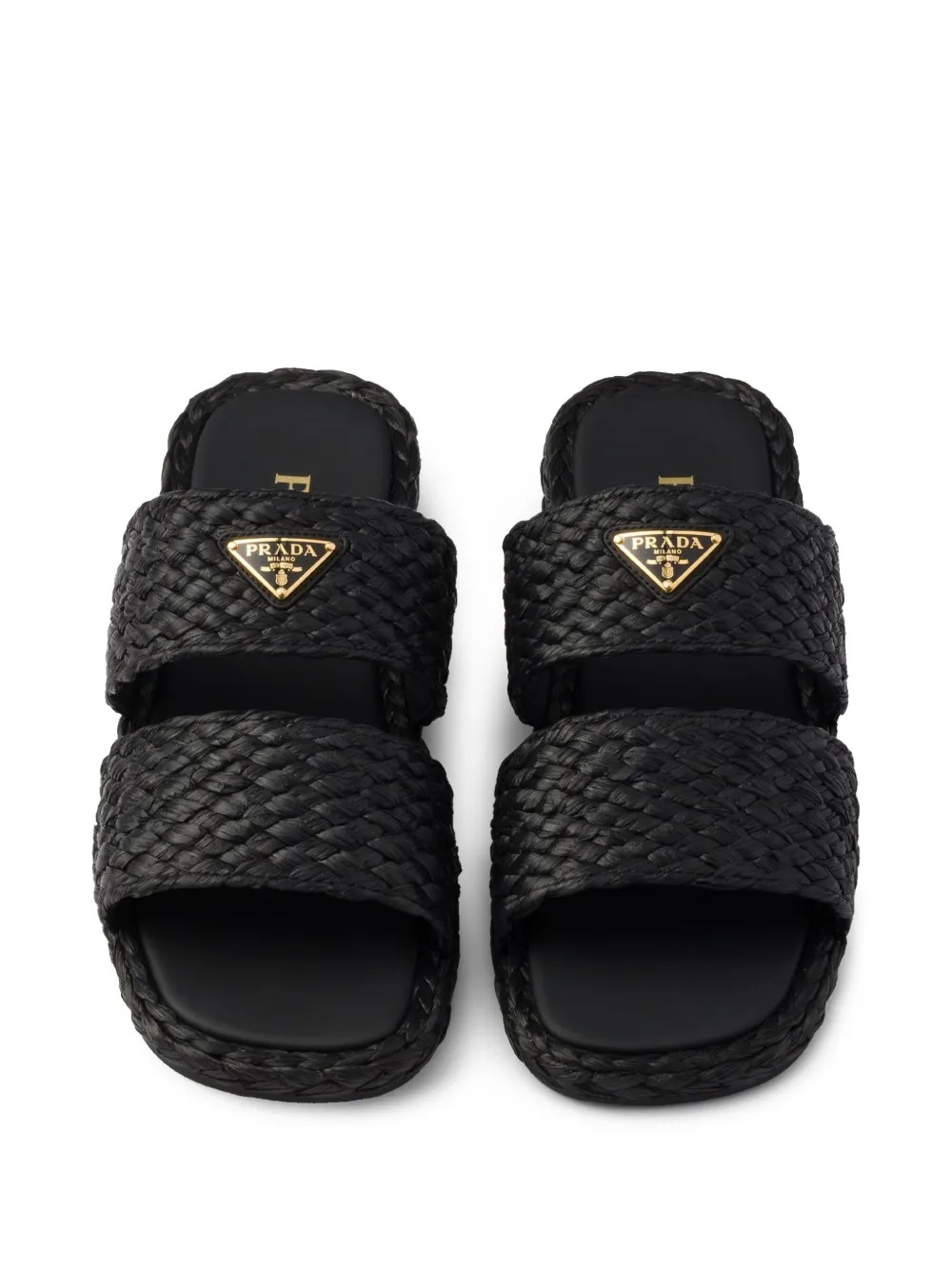 Prada raffia slides Black