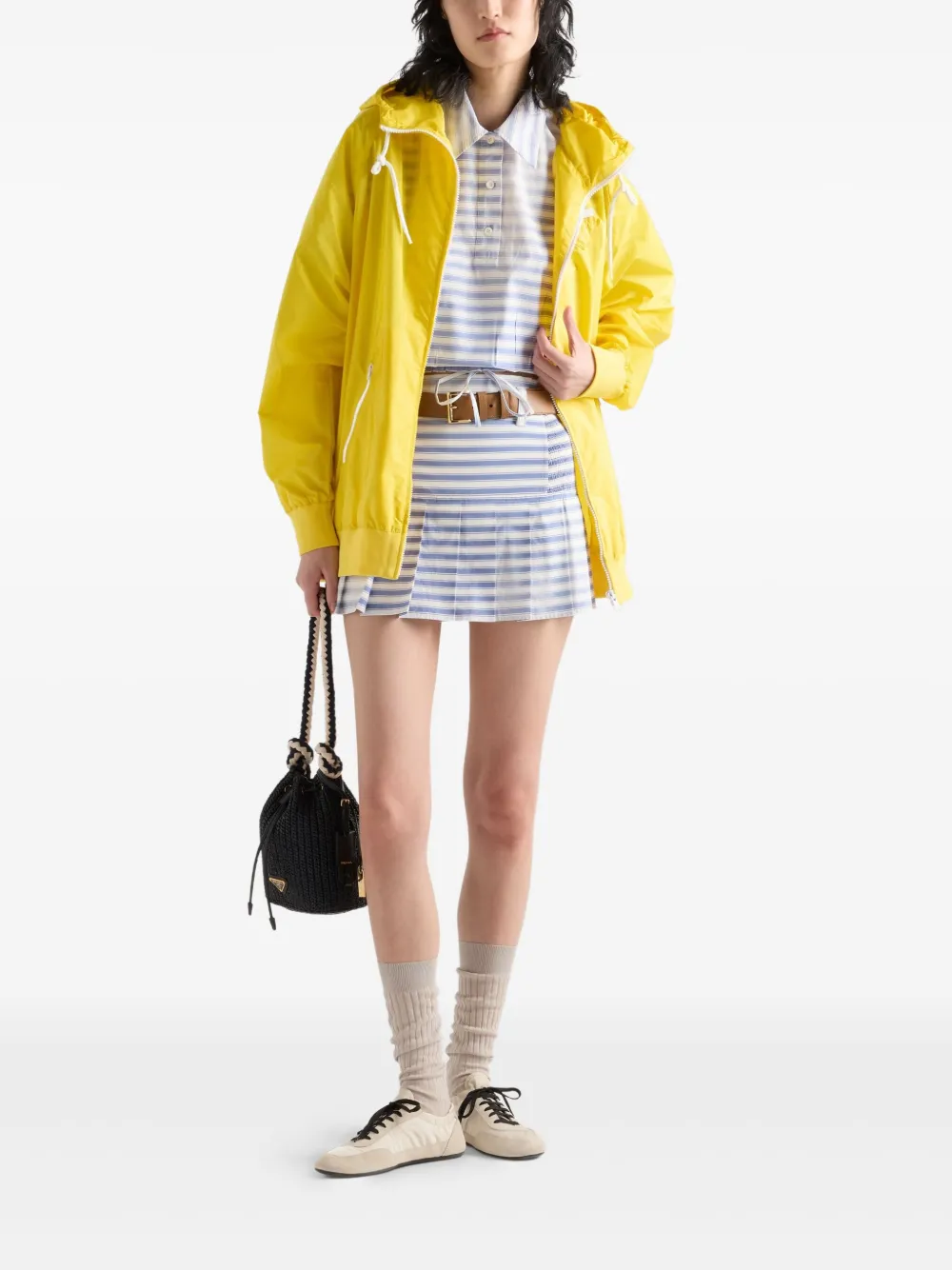 Prada Popeline gestreepte mini-rok - Blauw