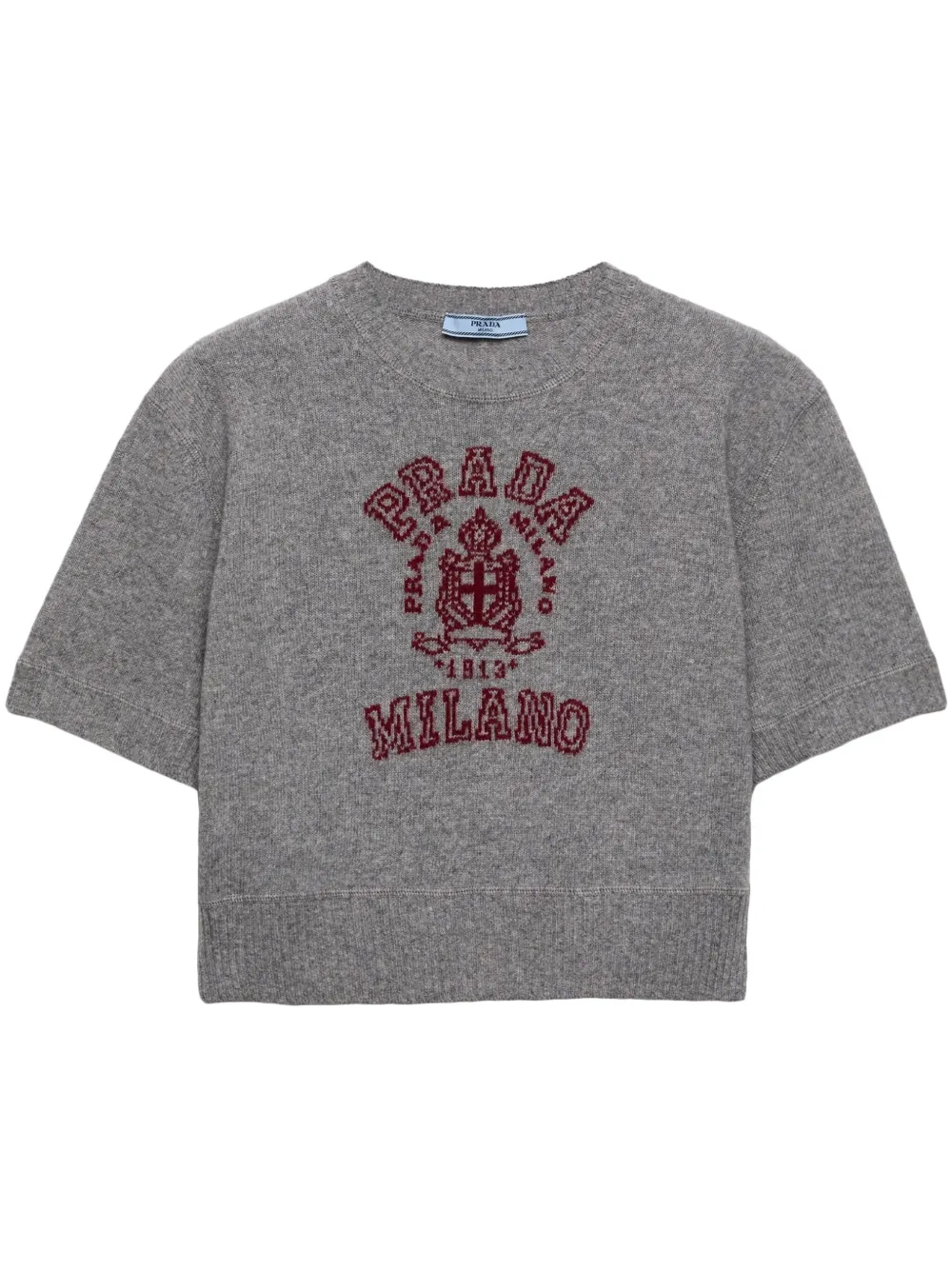 Prada Trui met logo-intarsia Grijs