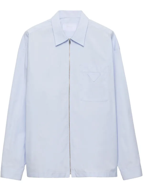Prada ジップアップ シャツ | ブルー | FARFETCH JP
