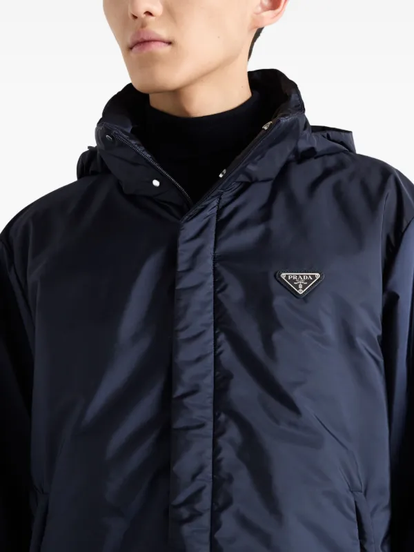 Prada Jacke Mit Logo-Schild | Blau | FARFETCH DE