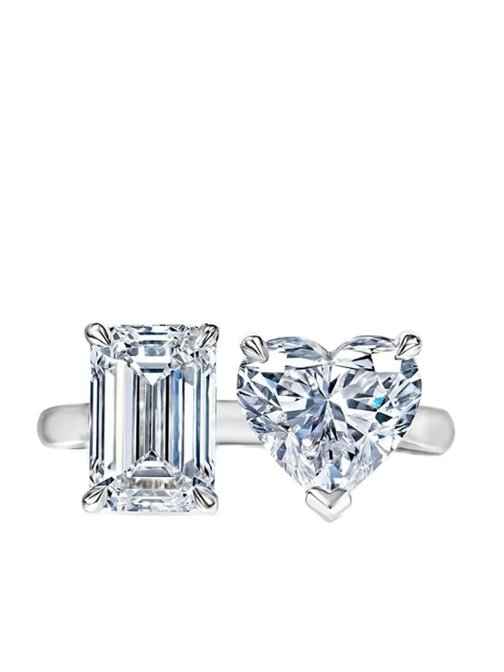 Luxsly 14kt White Gold Diamond Ring In White