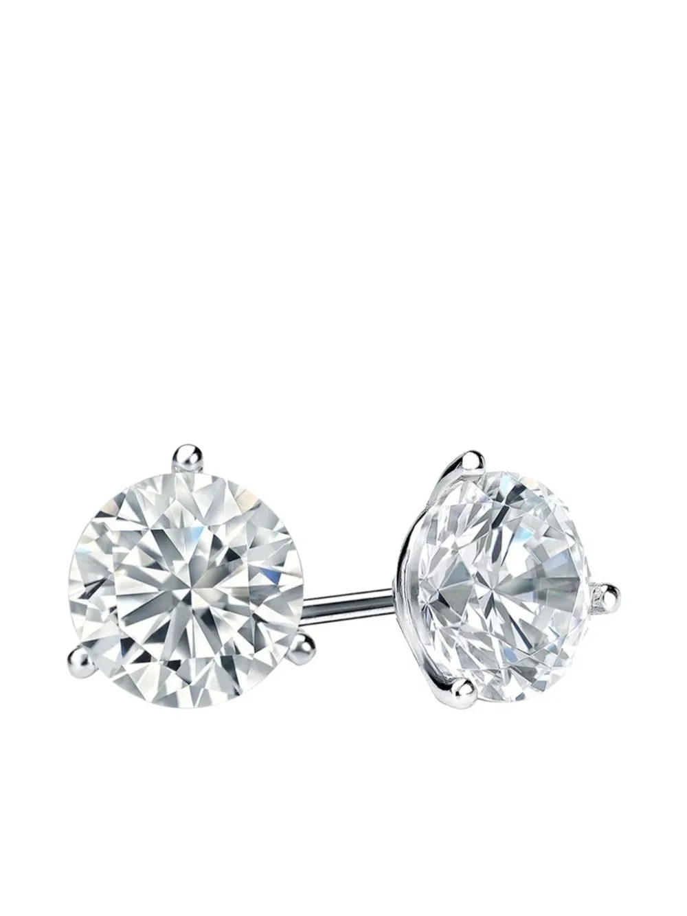 Luxsly 14kt White Gold Diamond Stud Earrings In White