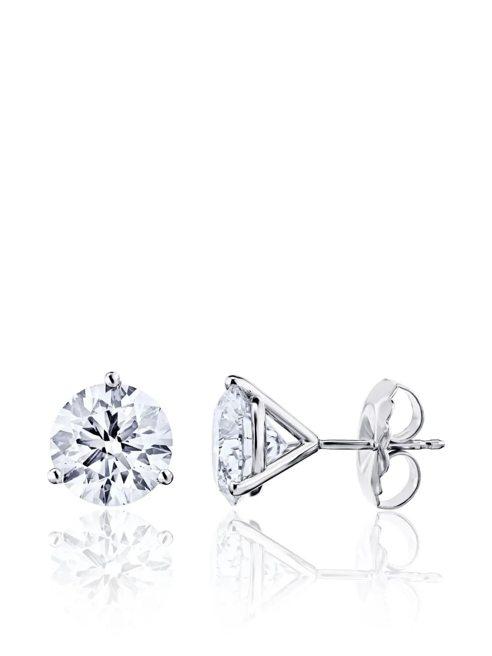 Luxsly 14kt White Gold Diamond Stud Earrings In White