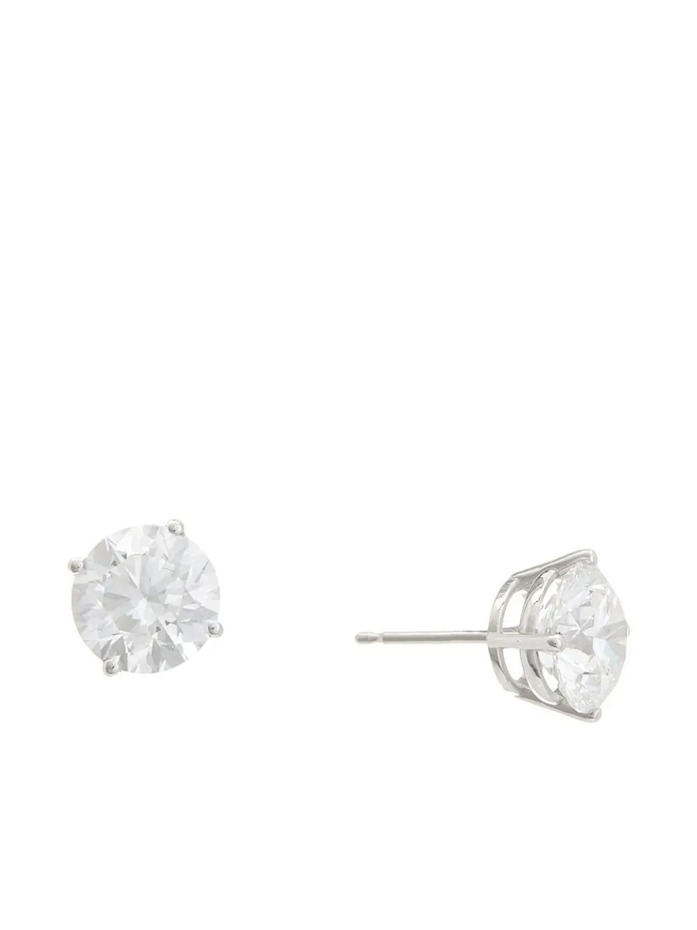 Luxsly 14kt White Gold Diamond Stud Earrings In White
