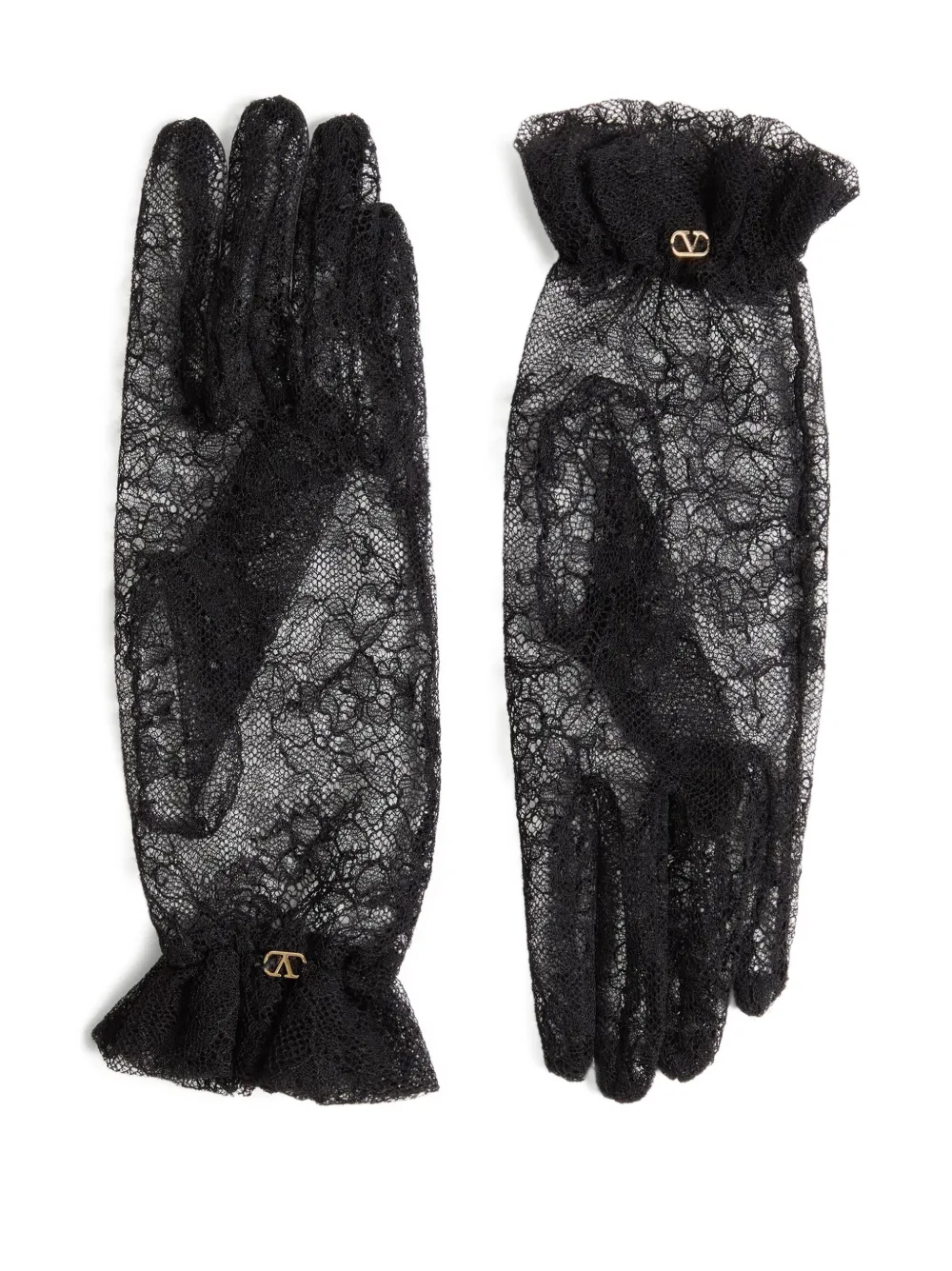Valentino Garavani lace-embellished gloves N06 BLACK GOLD