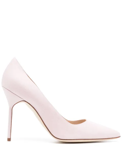 Manolo Blahnik 105mm linen pumps