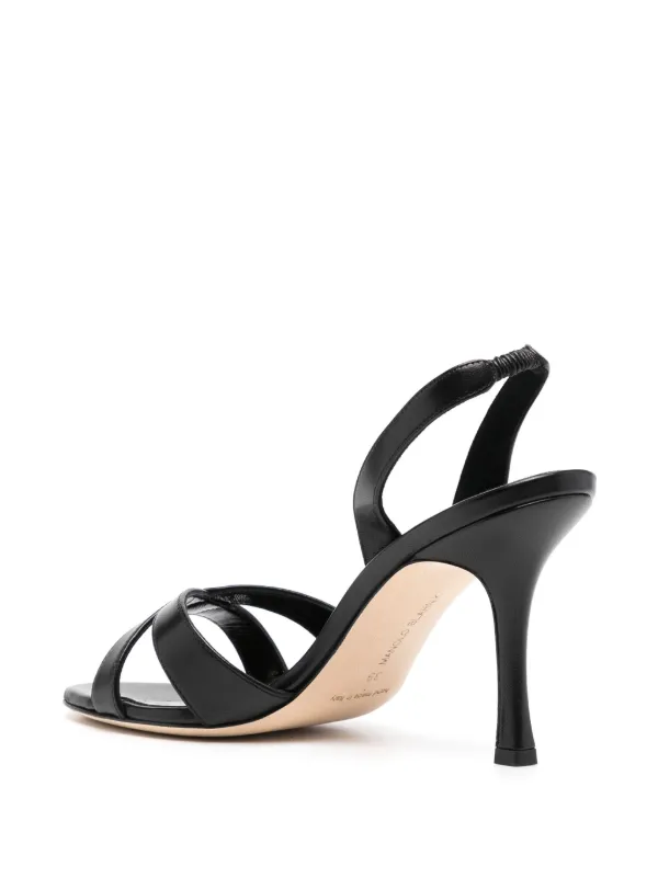 Manolo Blahnik スリングバック サンダル | ブラック | FARFETCH JP