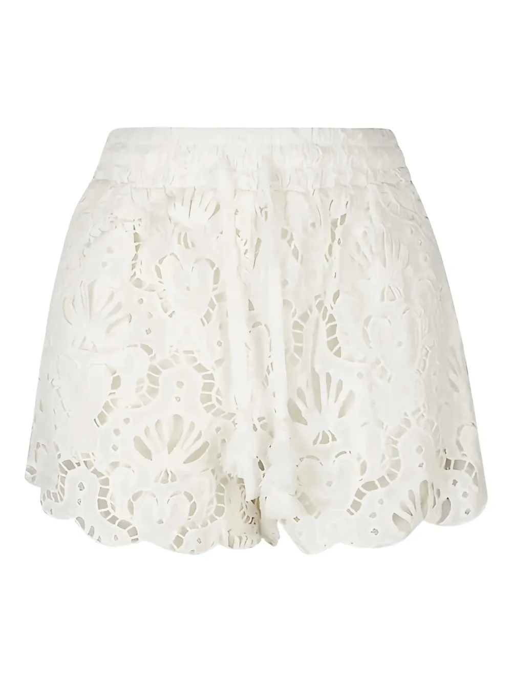 FARM Rio embroidered scalloped shorts - Bianco