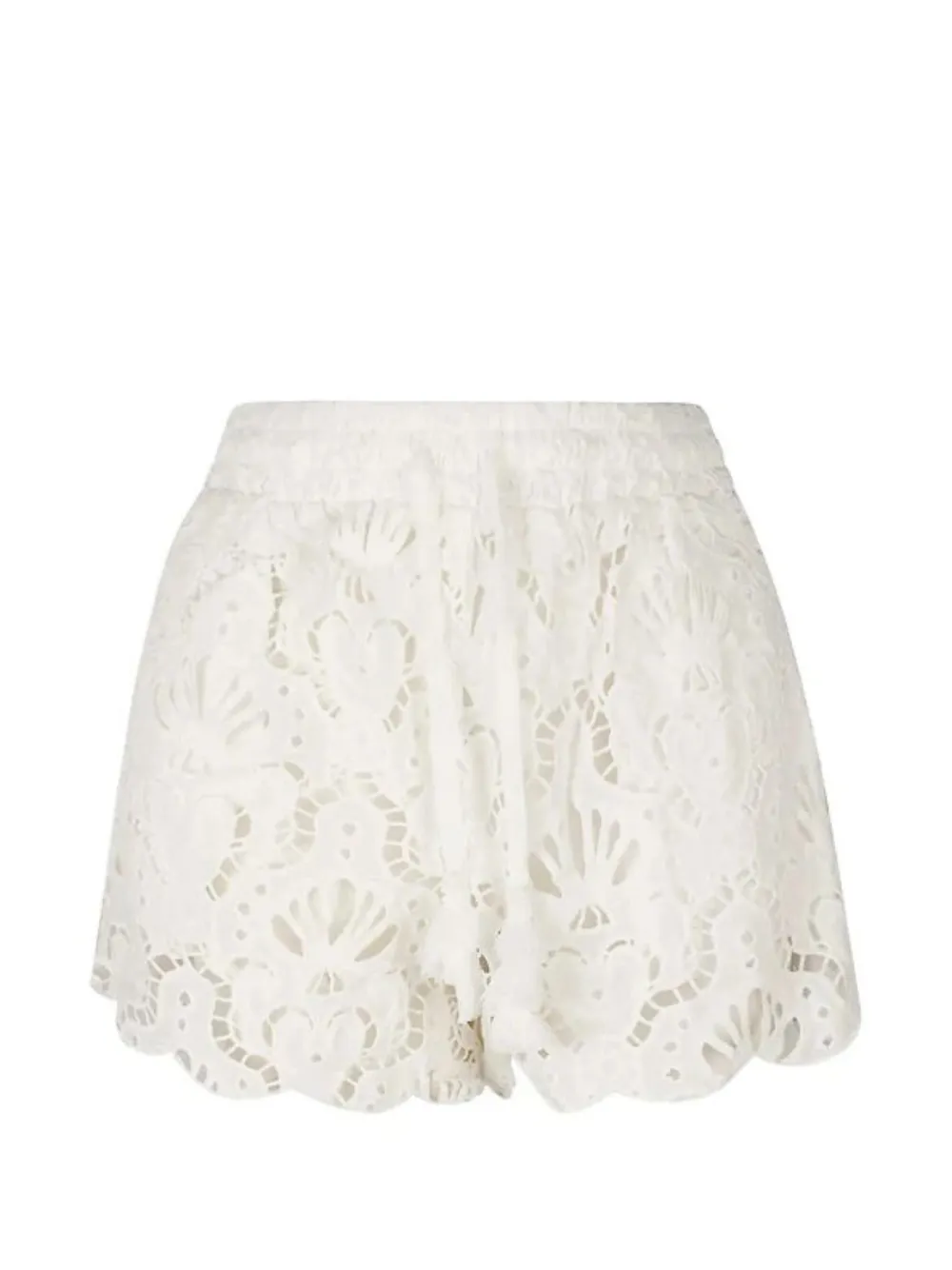 FARM Rio embroidered scalloped shorts - Bianco