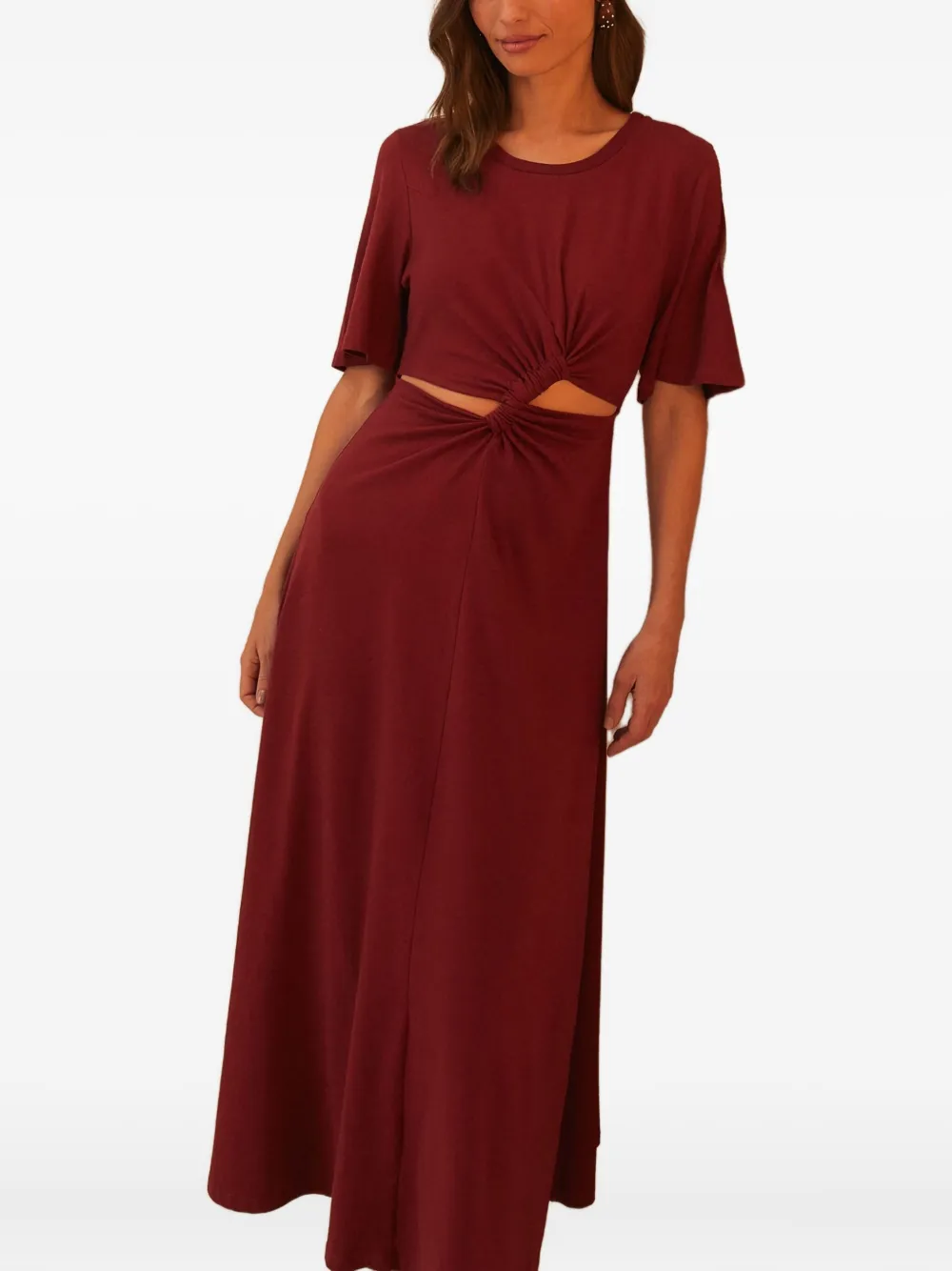 FARM Rio twist-detail cut-out midi dress | Red | Image 1