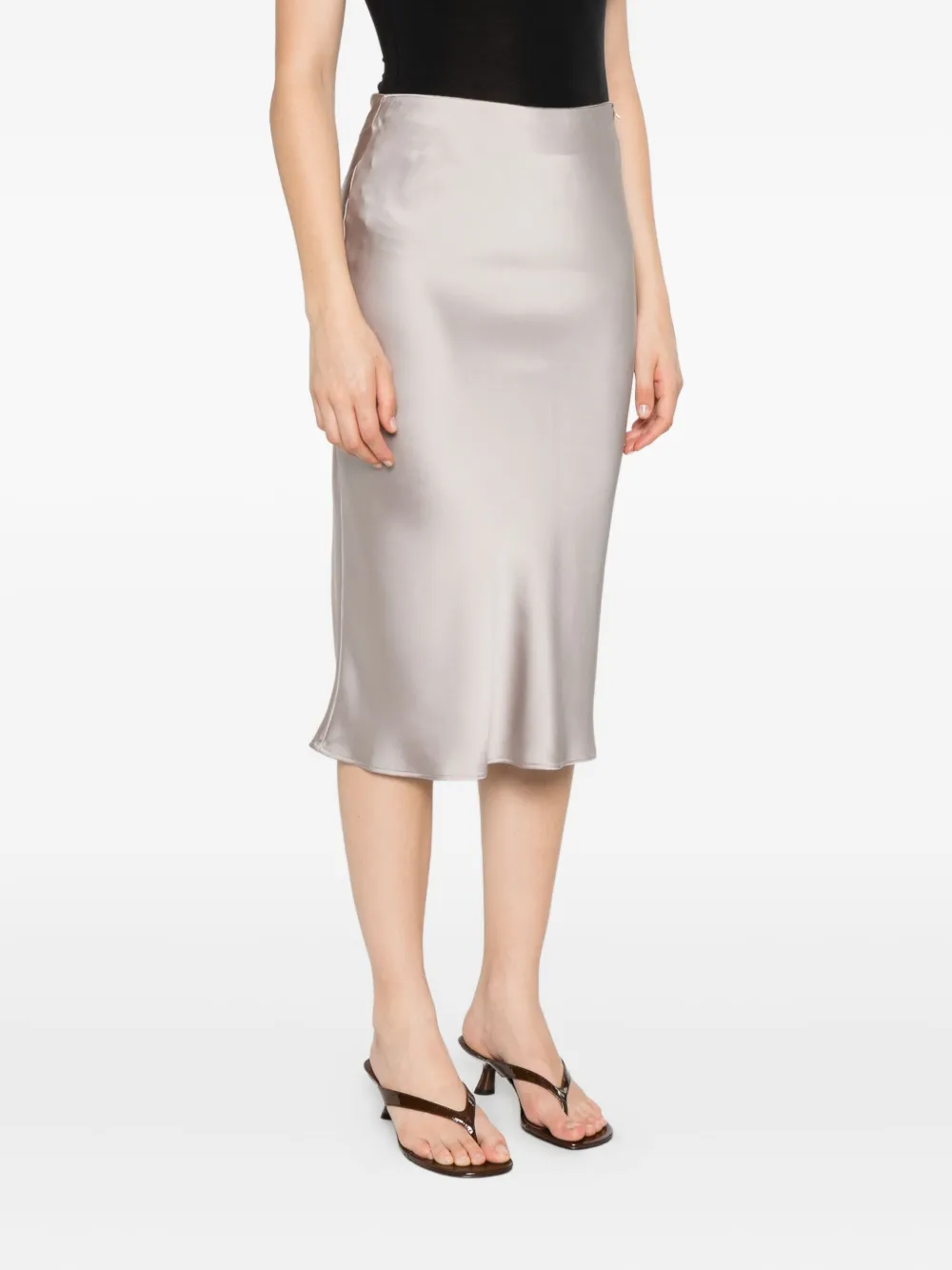 Herno satin midi skirt Beige