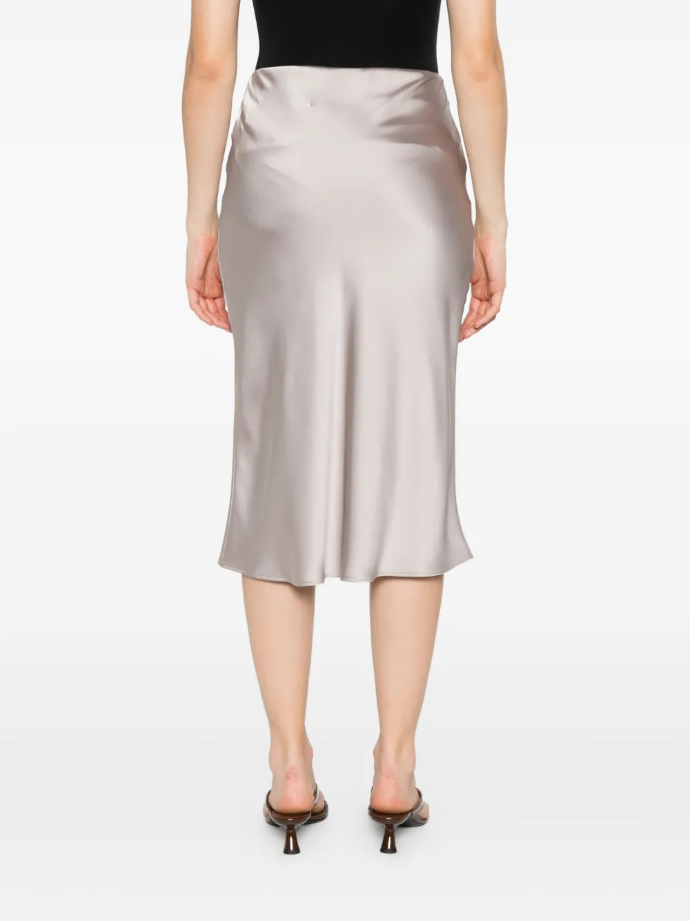 Herno satin midi skirt Beige