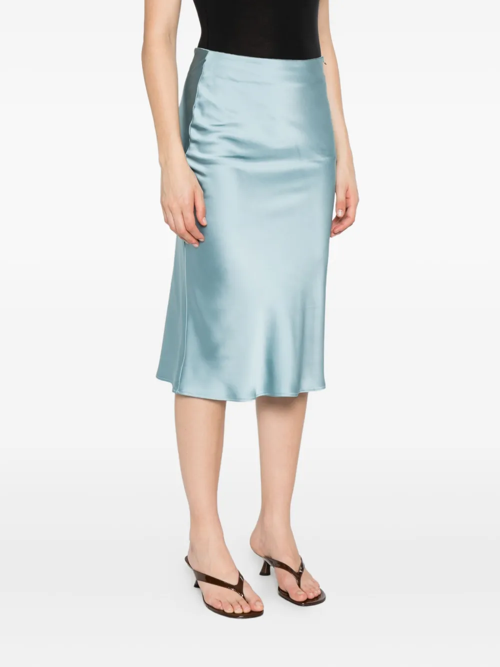 Herno Satijnen rok met uitgesneden details Blauw