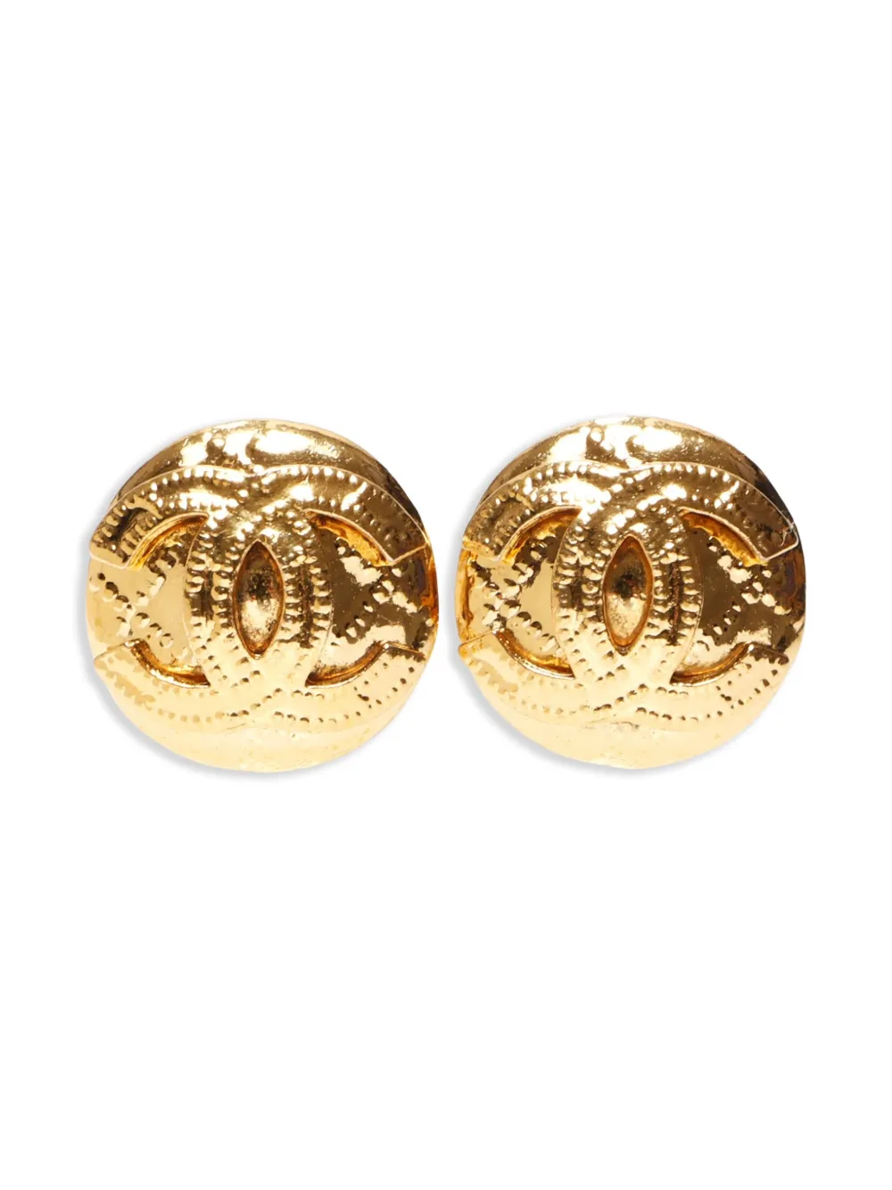 CHANEL Pre-Owned 1994 CC button clip-on earrings | Gold | Image 1