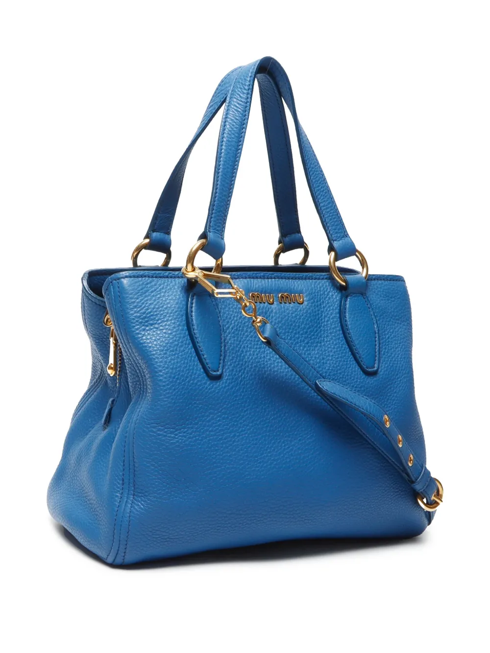 Pre-owned Miu Miu 2000s Caribe Tote Bag In 蓝色