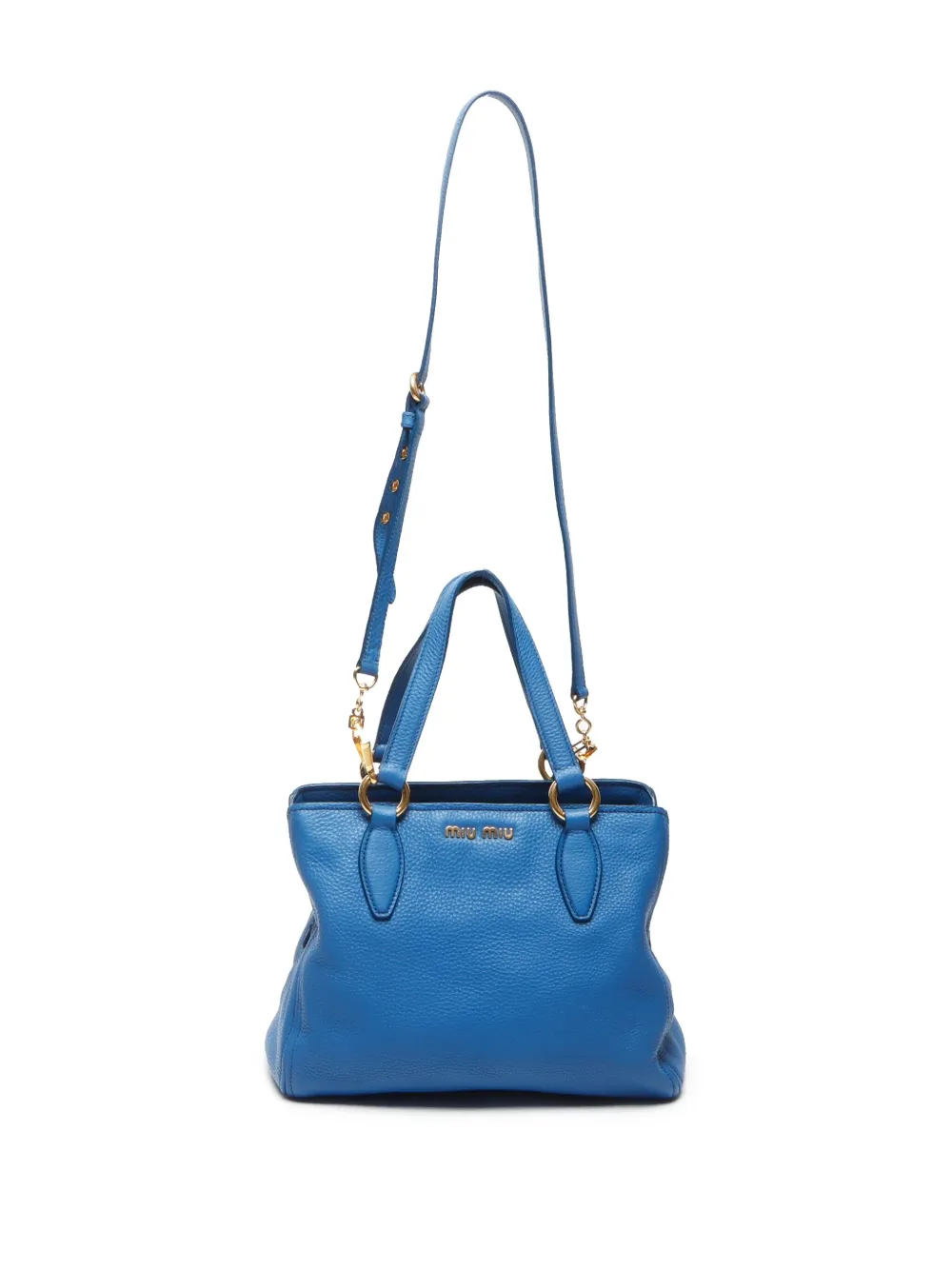 Pre-owned Miu Miu 2000s Caribe Tote Bag In 蓝色