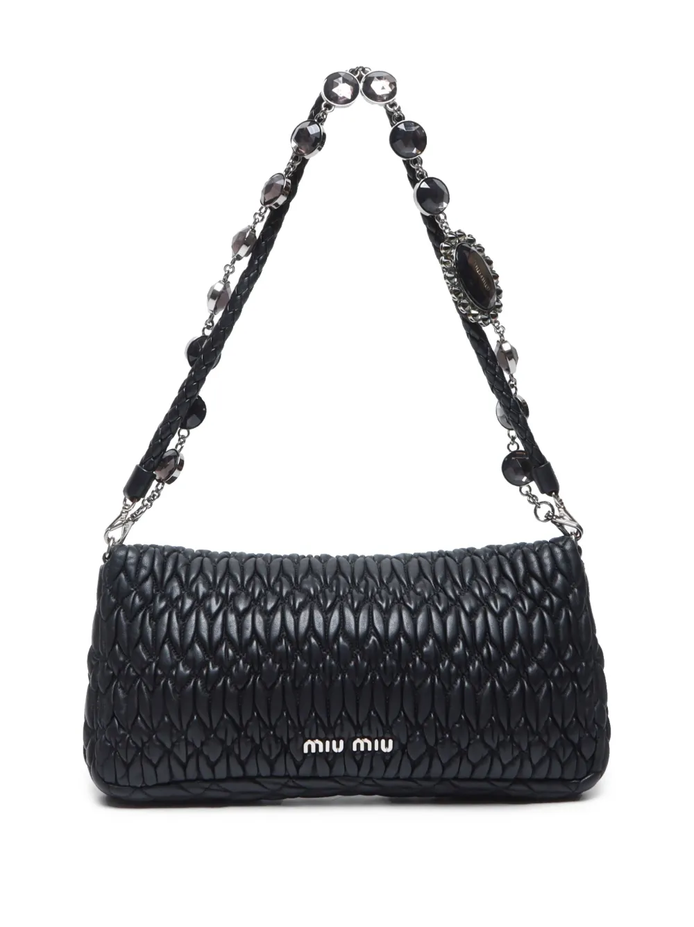 Miu Miu Pre-Owned 2000-2020 Matelassé Crystal schoudertas - Zwart