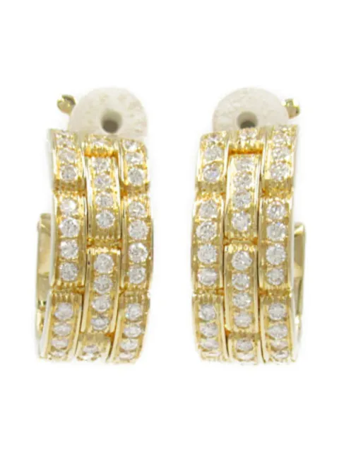 Cartier 2010s pre-owned 18kt yellow gold Maillon Panthère diamond earrings