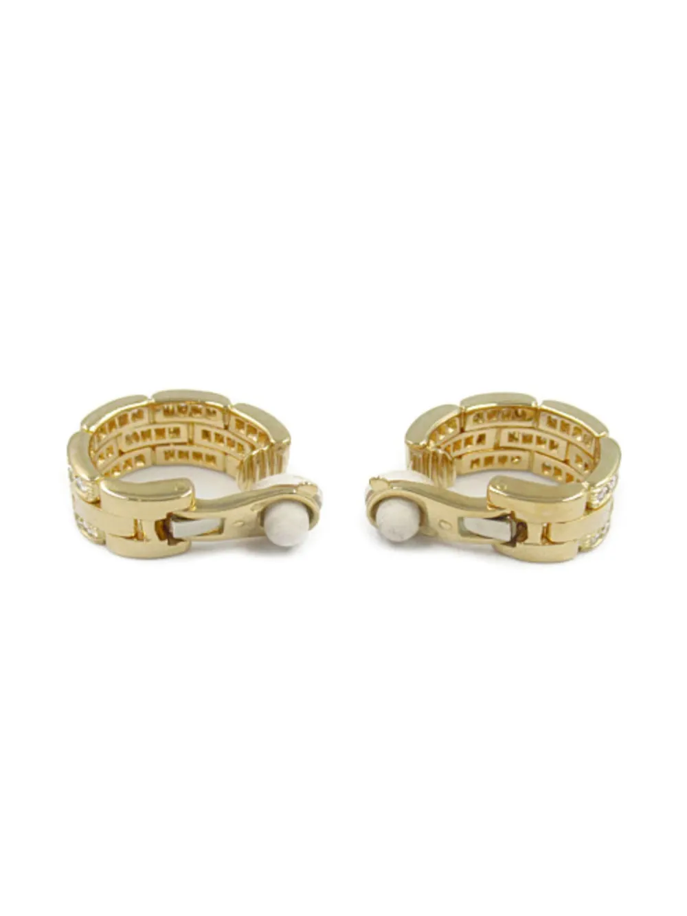 Cartier 2010s pre-owned 18kt yellow gold Maillon Panthère diamond earrings | Pre-Owned | Image 2
